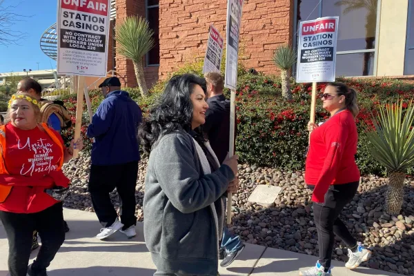 Susie protesting with Culinary 226